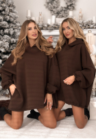 Sukienka dresowa z kapturem Still Cute czekoladowa