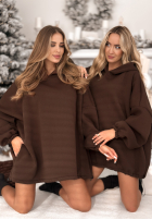 Sukienka dresowa z kapturem Still Cute czekoladowa
