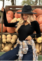 Prążkowana bluzka longsleeve Wrong Time czarna