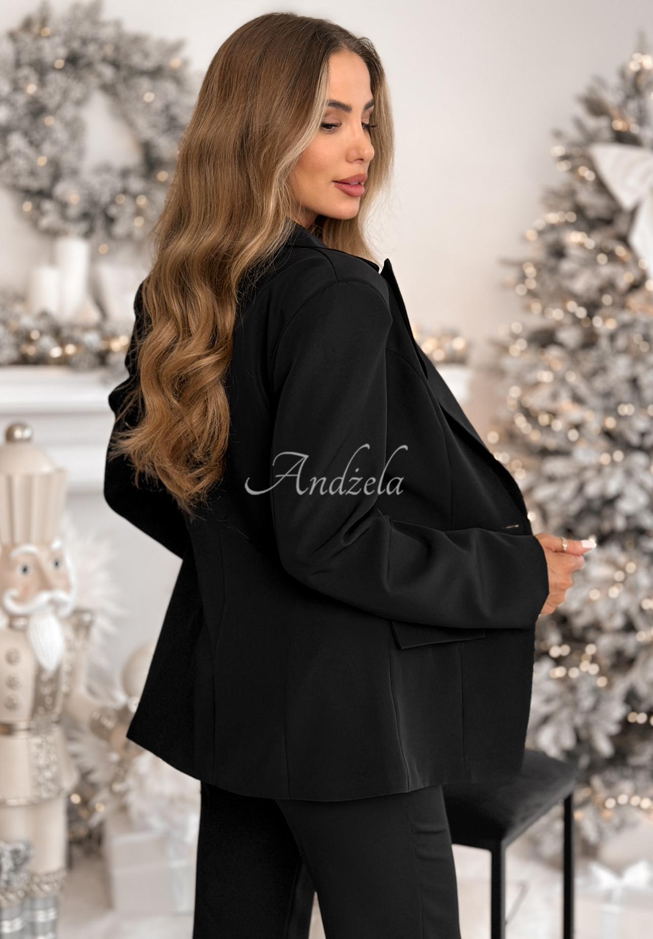 Set of waist-length jacket and bell-bottom pants Say My Name black