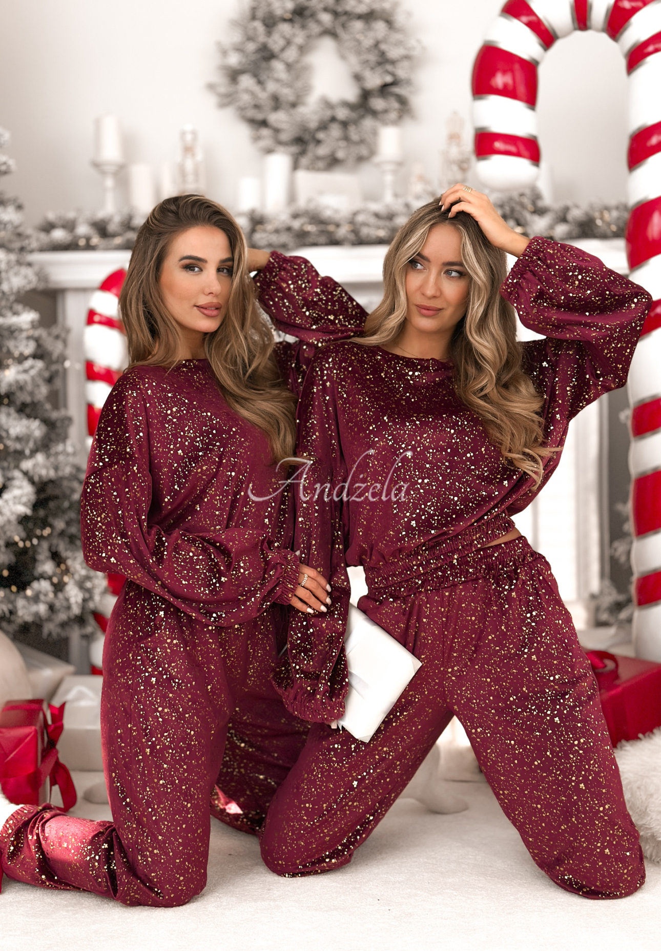 Gold Twilight burgundy velour set