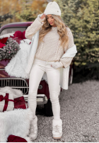 Ozdobnie pleciony sweter Snuggle Weather ecru