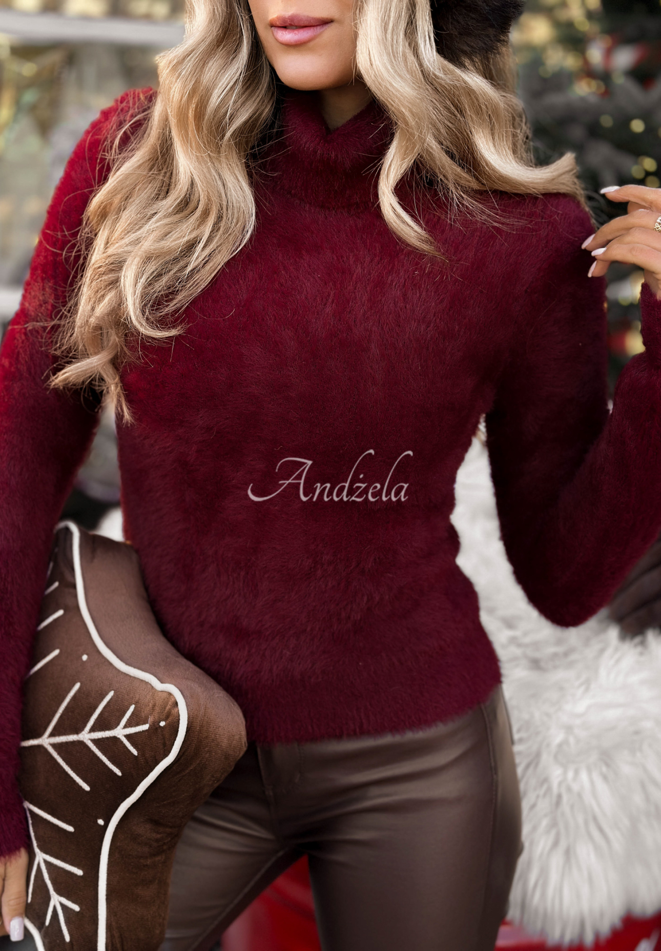 Softest Mind burgundy turtleneck sweater