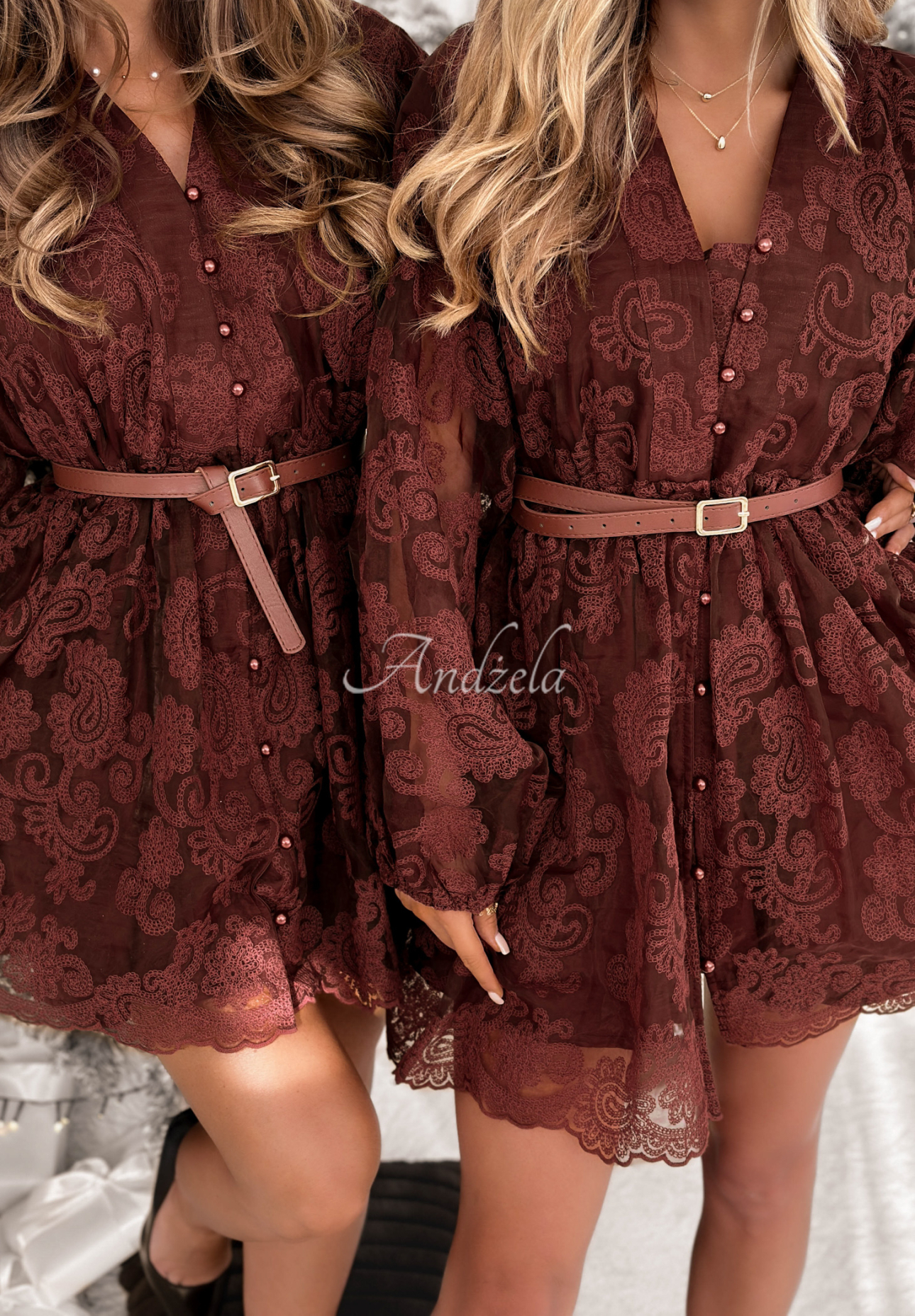 Falling For Me chocolate lace dress