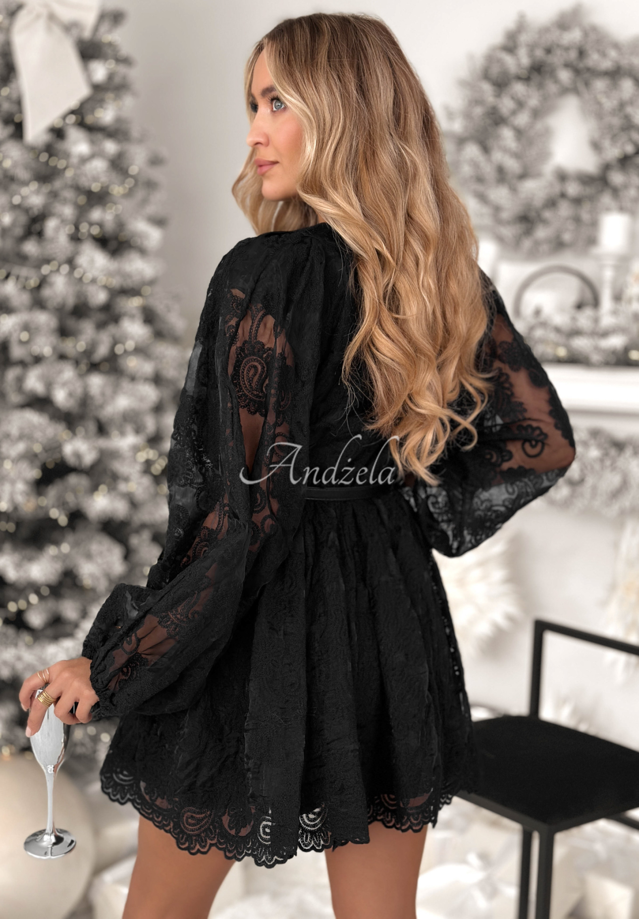 Lace dress Falling For Me black