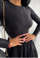 Błyszczące body ze stójką Really Simple czarne