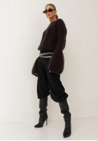 Moherowy sweter z szerokimi rękawami Cocomore Cloudly czekoladowy