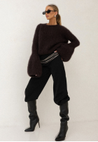 Moherowy sweter z szerokimi rękawami Cocomore Cloudly czekoladowy