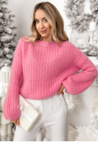 Sweter z szerokimi rękawami Better Than That różowy