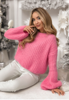 Sweter z szerokimi rękawami Better Than That różowy