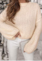 Sweter z szerokimi rękawami Better Than That ecru