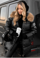 Długa pikowana kurtka Happy Season czarna