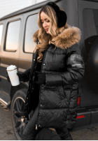 Długa pikowana kurtka The Luckiest czarna