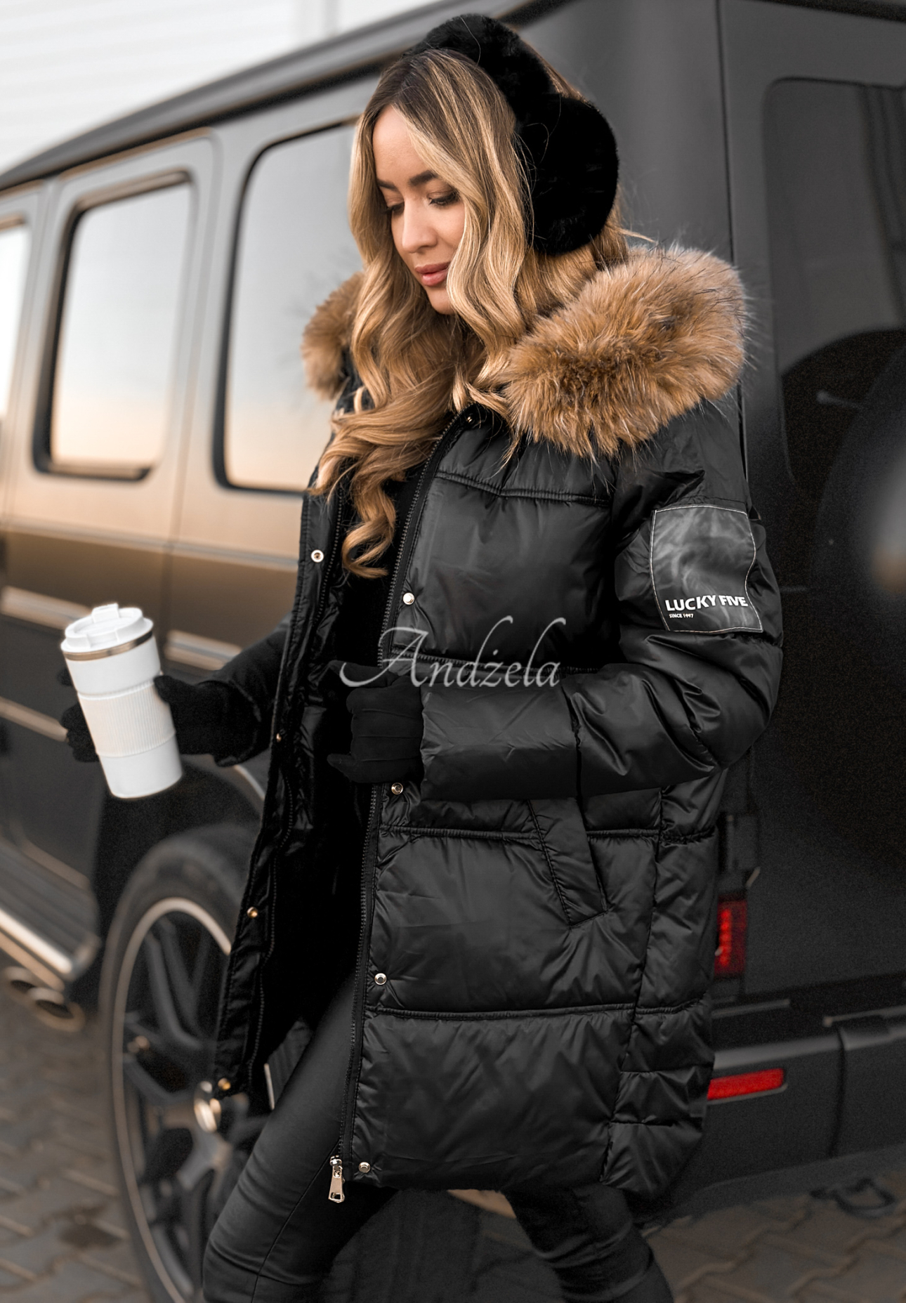 Happy Season long quilted jacket black