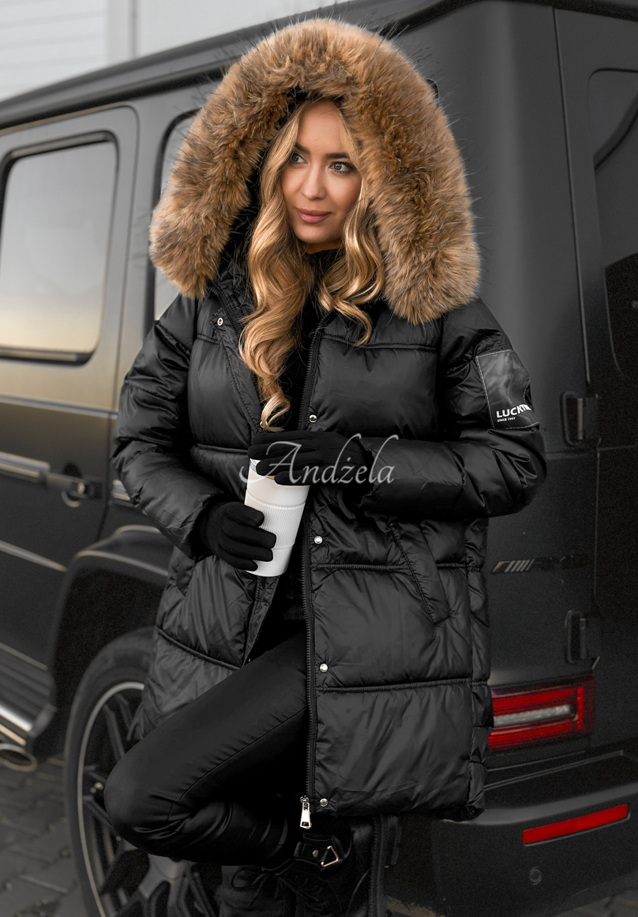 Happy Season long quilted jacket black