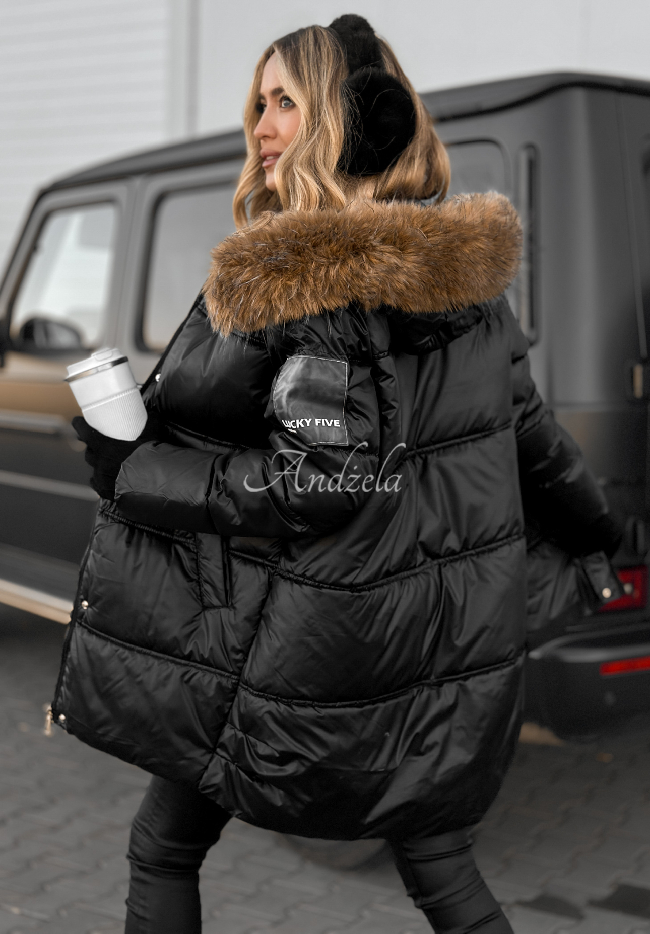 Happy Season long quilted jacket black