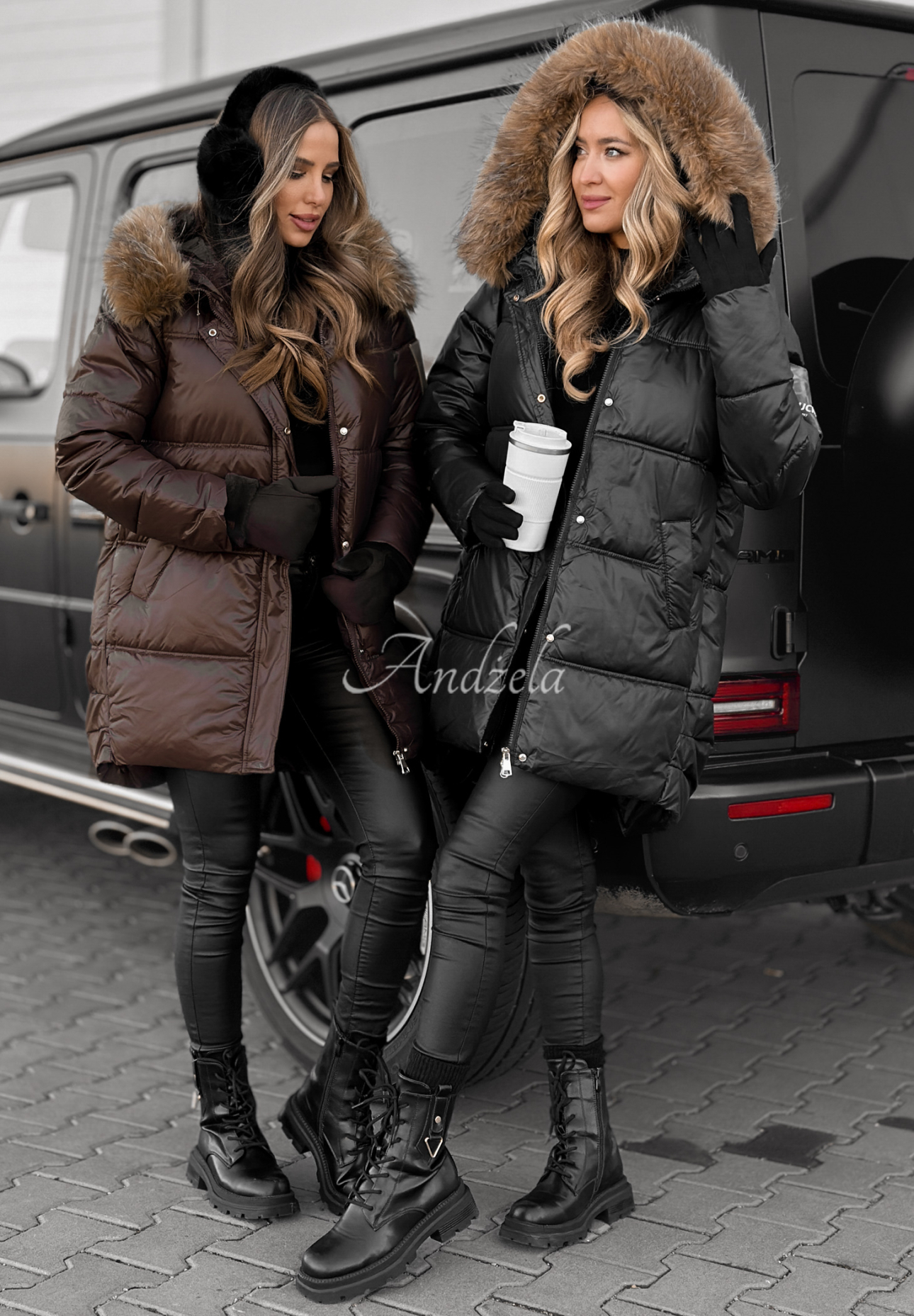 Happy Season long quilted jacket black