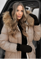 Długa Pikowana Jacket Rivia ciemny beż