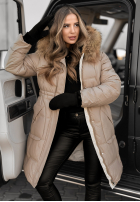 Długa Pikowana Jacket Rivia ciemny beż