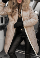 Długa Pikowana Jacket Rivia ciemny beż