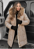 Długa Pikowana Jacket Rivia ciemny beż