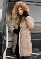 Długa Pikowana Jacket Rivia ciemny beż