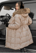 Długa Pikowana Jacket Rivia ciemny beż