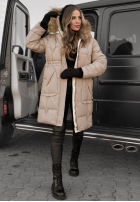 Długa Pikowana Jacket Rivia ciemny beż