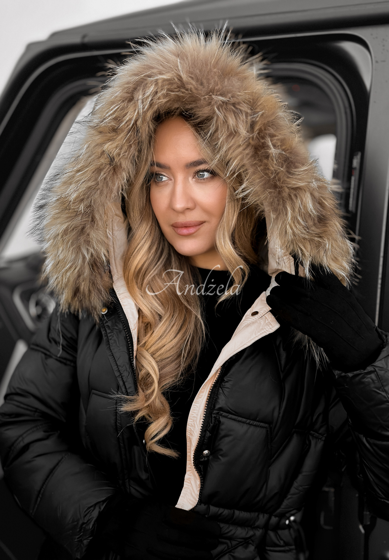 Rivia long quilted jacket black