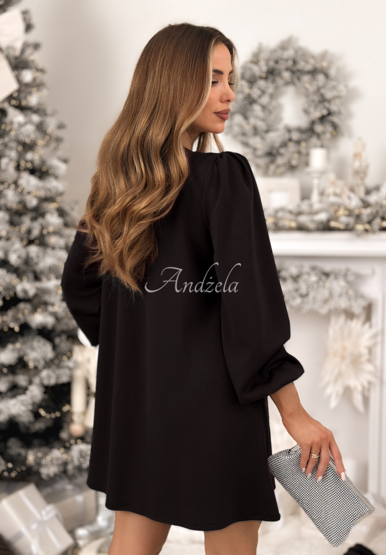 Viscose dress with buff sleeves Just One Kiss black