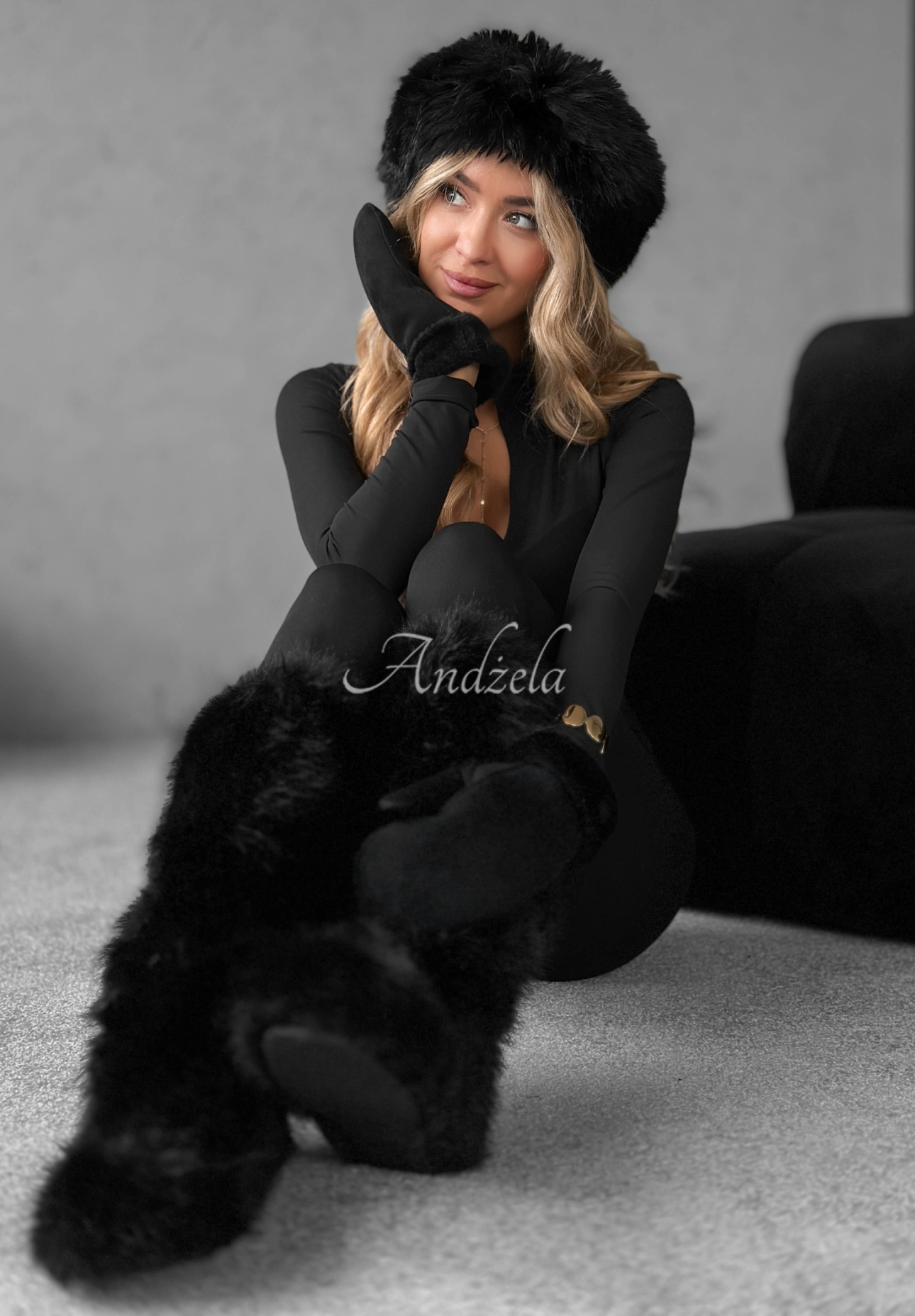 Long fitted jumpsuit with zipper Oh Wow black