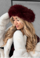 Opaska z futerkiem Not To Allow burgundowa