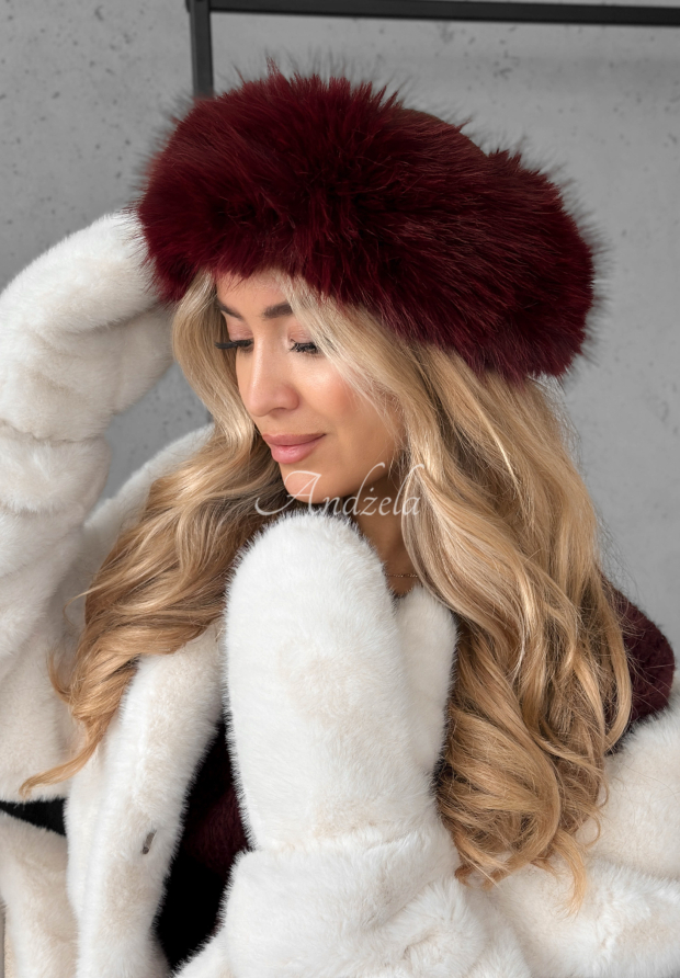 Not To Allow burgundy fur headband