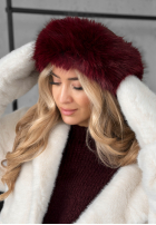 Opaska z futerkiem Not To Allow burgundowa