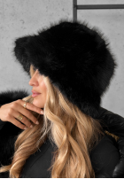 Czapka bucket hat z futerkiem When Snow Fallls czarna