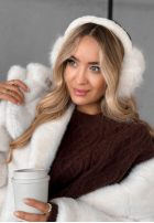 Nauszniki z futerkiem Warm Memories ecru