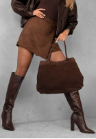 Zamszowa torebka Fully Me czekoladowa