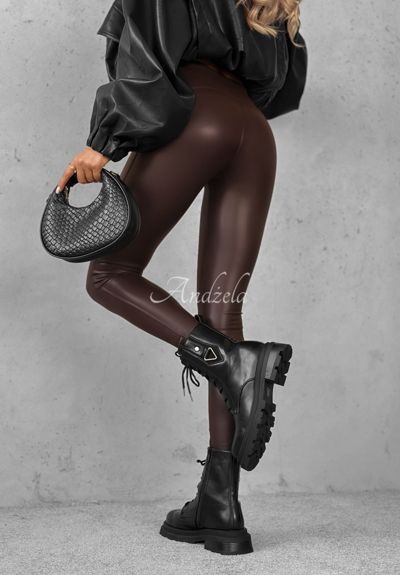 No One Knew chocolate leather leggings