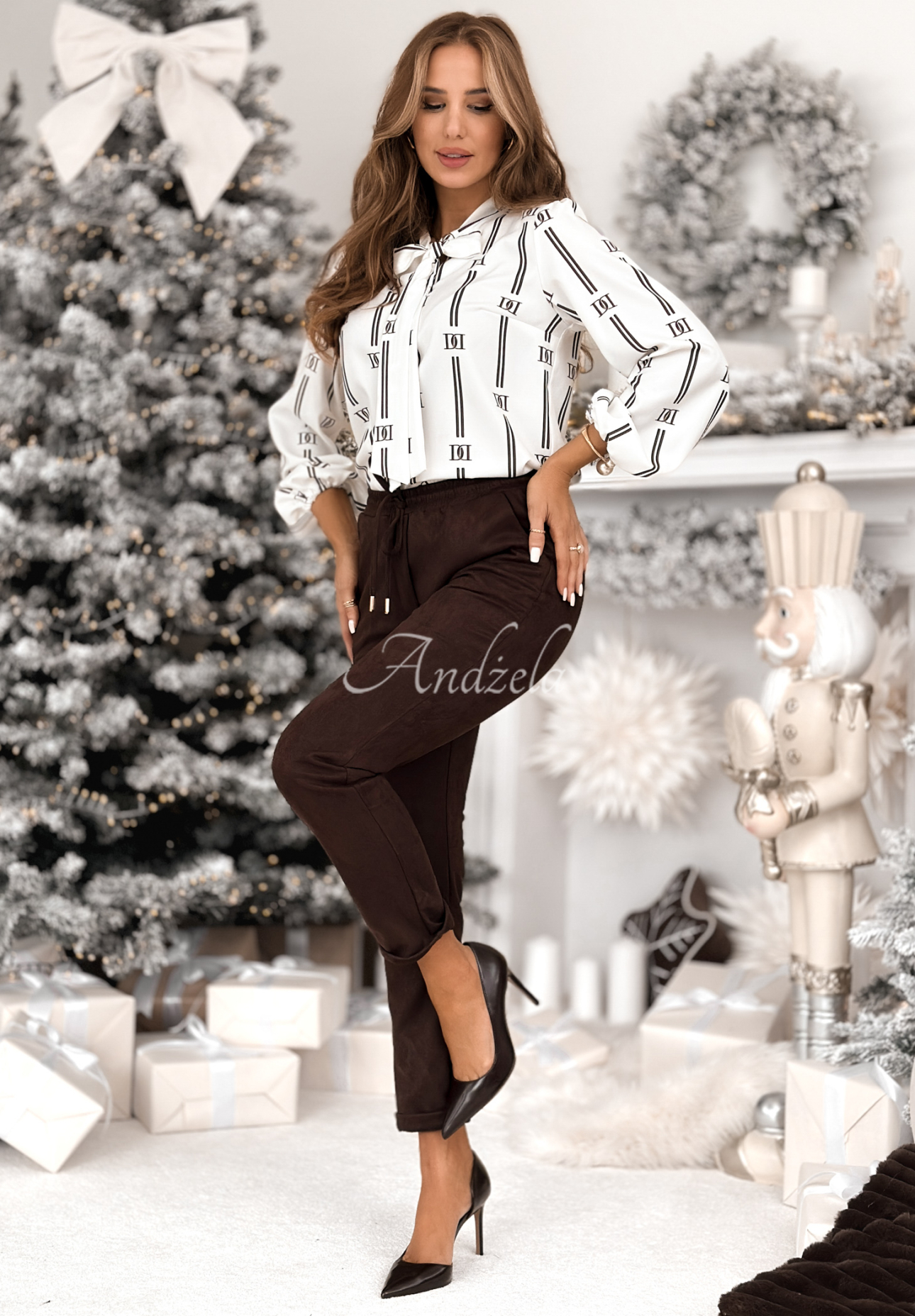 Wiskozowa koszula z wiązaniem Time Flies biała