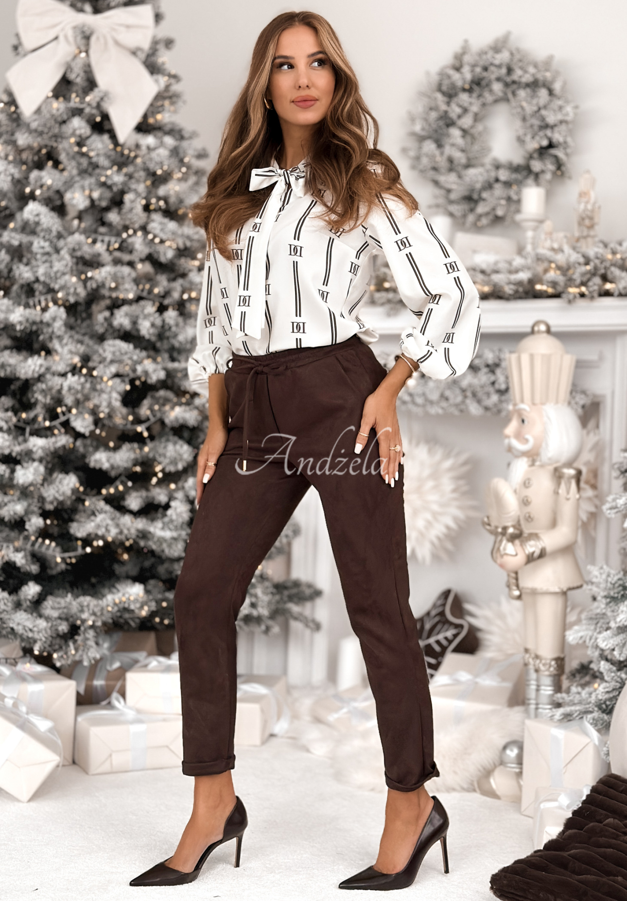 Wiskozowa koszula z wiązaniem Time Flies biała