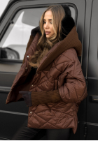 Jacket oversize z kapturem Sancha in chocolate