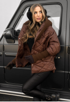 Jacket oversize z kapturem Sancha in chocolate