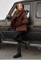 Jacket oversize z kapturem Sancha in chocolate