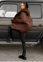 Kurtka oversize z kapturem Sancha czekoladowa