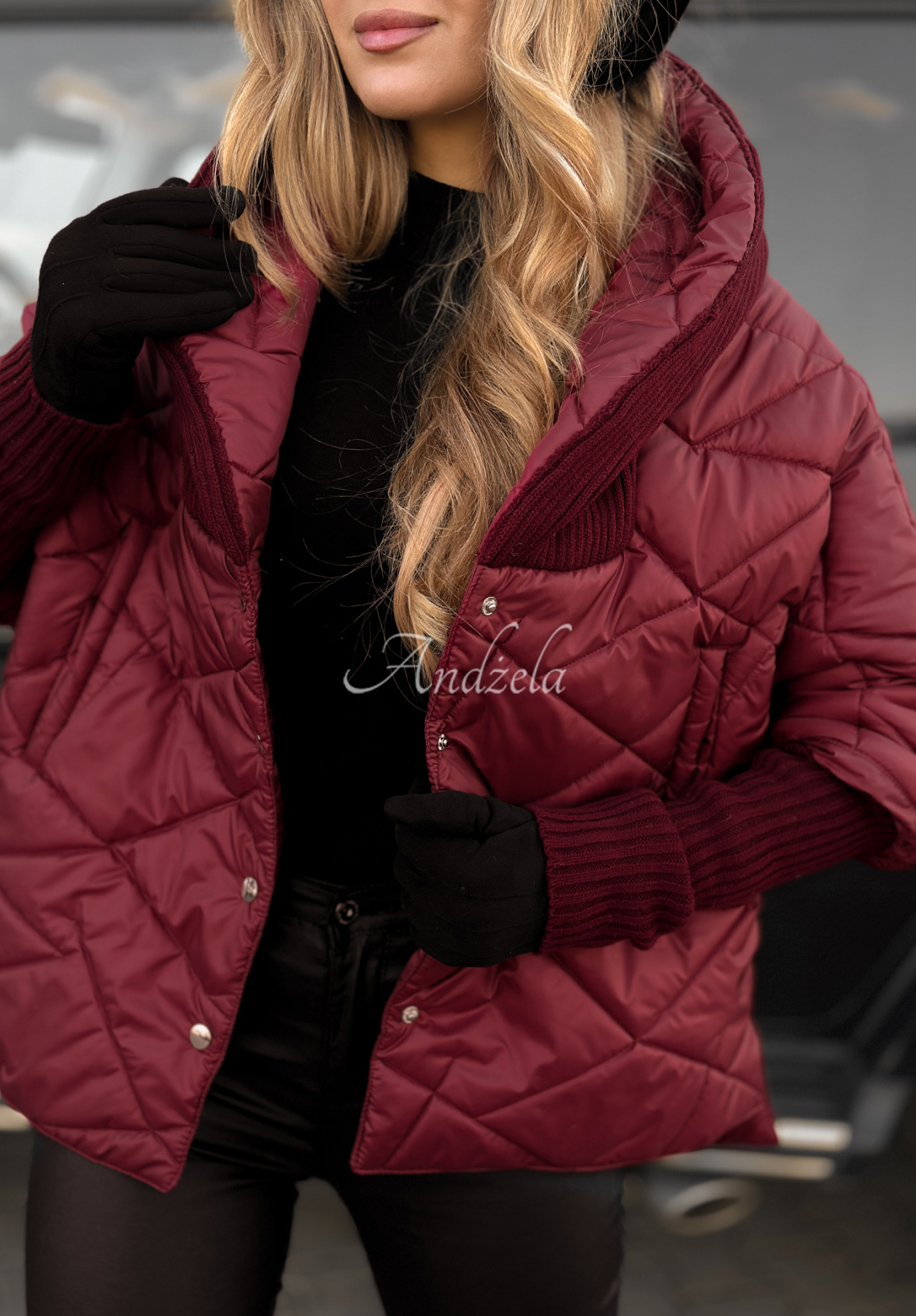 Sancha burgundy oversize hooded jacket