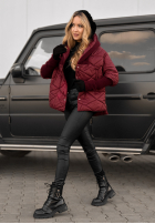 Kurtka oversize z kapturem Sancha burgundowa