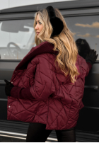 Kurtka oversize z kapturem Sancha burgundowa