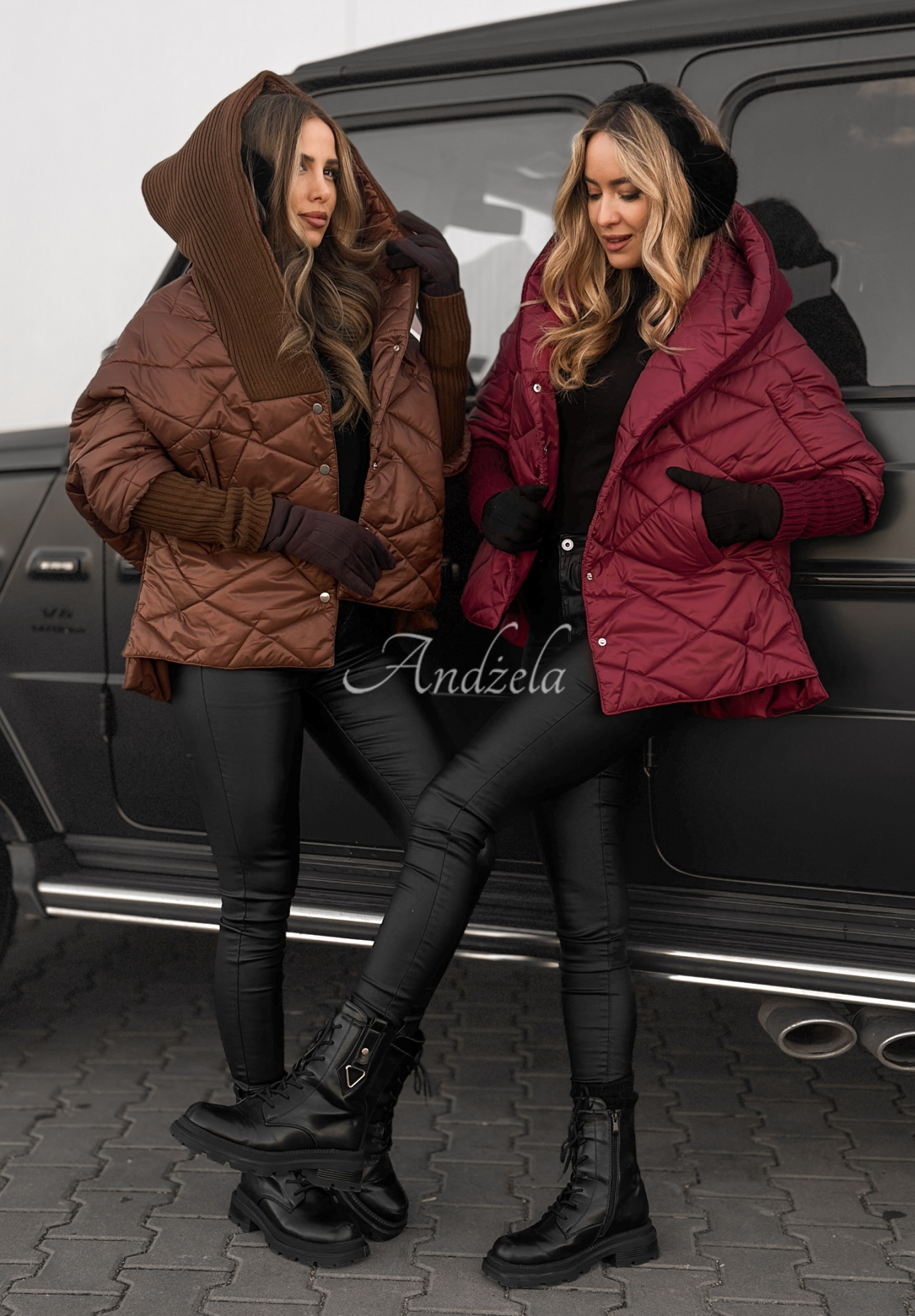 Sancha burgundy oversize hooded jacket