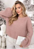 Moherowy sweter z szerokimi rękawami Better Than That morelowy