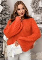 Sweter z szerokimi rękawami Better Than That pomarańczowy